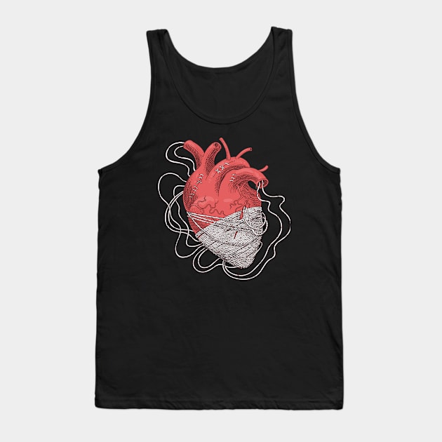 heart red tangled threads Tank Top by Mako Design 